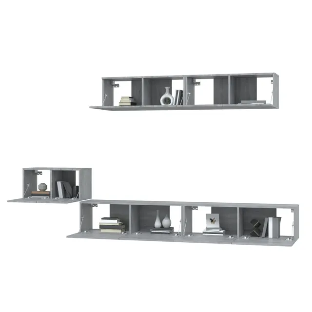 Ensemble de meubles TV 5 pcs Sonoma gris Bois d'ingénierie