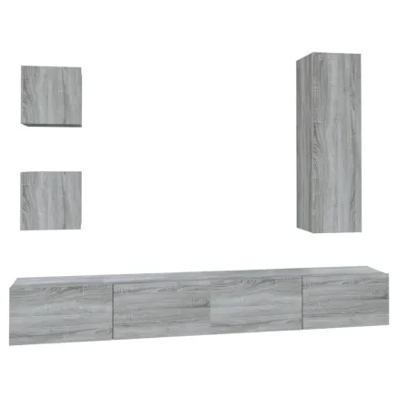 Ensemble de meubles TV 5 pcs Sonoma gris Bois d'ingénierie 2