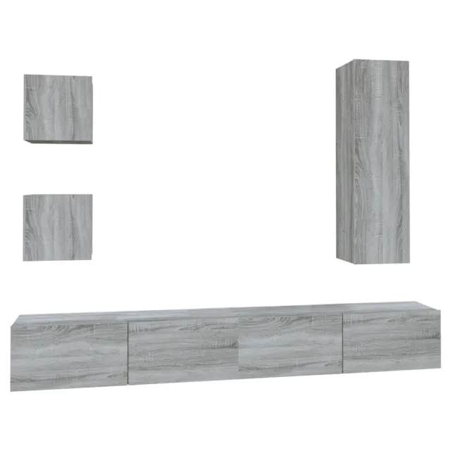 Ensemble de meubles TV 5 pcs Sonoma gris Bois d'ingénierie