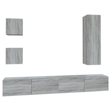 Ensemble de meubles TV 5 pcs Sonoma gris Bois d'ingénierie