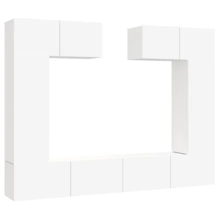 Ensemble de meubles TV 6 pcs Blanc Bois d'ingénierie 2