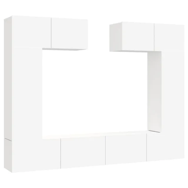 Ensemble de meubles TV 6 pcs Blanc Bois d'ingénierie