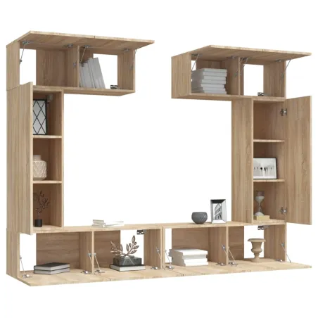 Ensemble de meubles TV 6 pcs Chêne sonoma Bois d'ingénierie