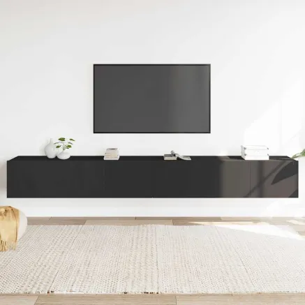 Ensemble de meubles TV 3 pcs Noir Bois d'ingénierie
