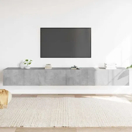 Ensemble de meubles TV 3 pcs Gris béton Bois d'ingénierie