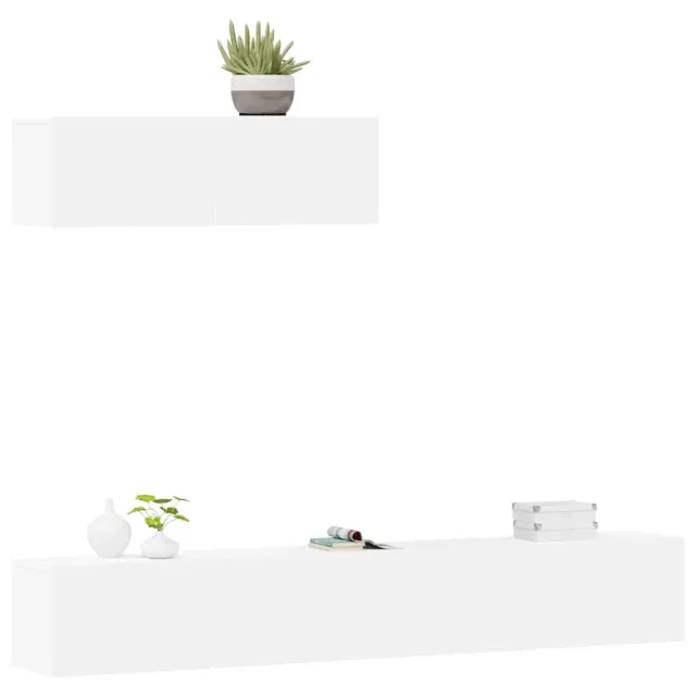 Ensemble de meubles TV 3 pcs Blanc Bois d'ingénierie