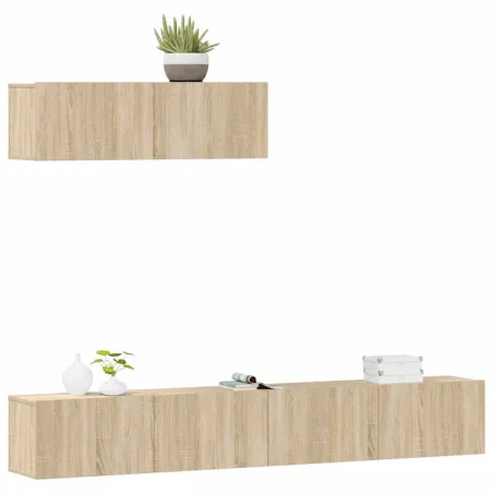 Ensemble de meubles TV 3 pcs Chêne sonoma Bois d'ingénierie