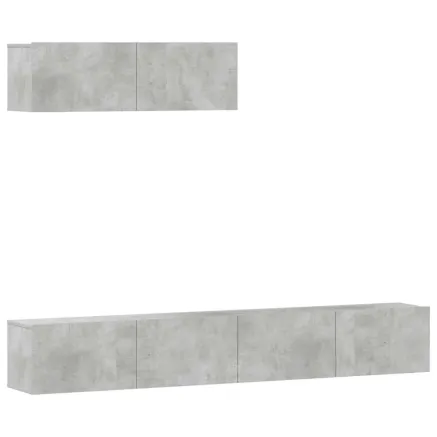 Ensemble de meubles TV 3 pcs Gris béton Bois d'ingénierie 2