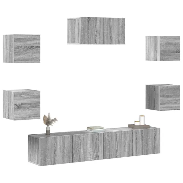 Ensemble de meubles TV 7 pcs Sonoma gris Bois d'ingénierie