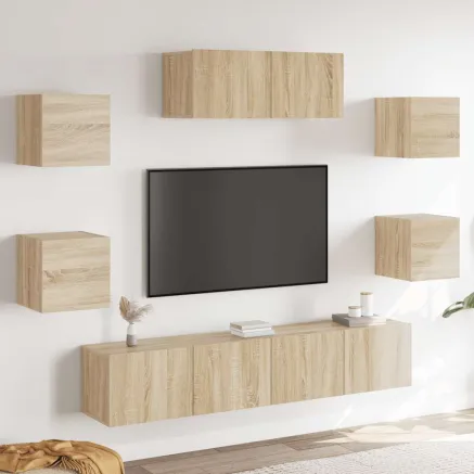 Ensemble de meubles TV 7 pcs Chêne sonoma Bois d'ingénierie