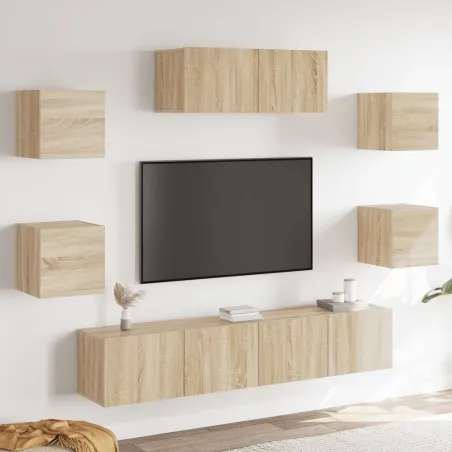 Ensemble de meubles TV 7 pcs Chêne sonoma Bois d'ingénierie