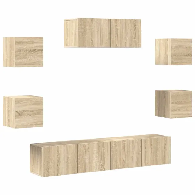 Ensemble de meubles TV 7 pcs Chêne sonoma Bois d'ingénierie