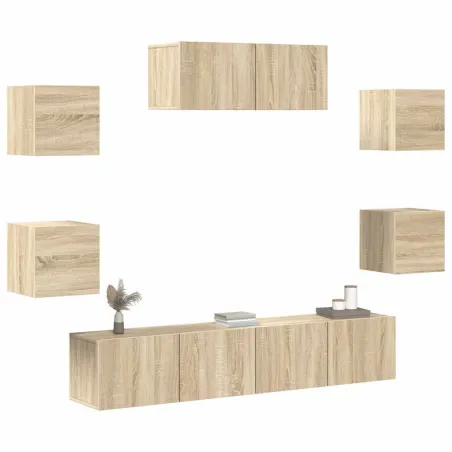 Ensemble de meubles TV 7 pcs Chêne sonoma Bois d'ingénierie