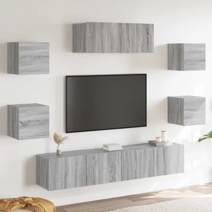 Ensemble de meubles TV 7 pcs Sonoma gris Bois d'ingénierie