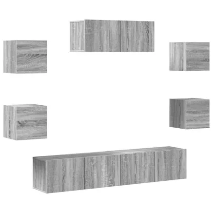 Ensemble de meubles TV 7 pcs Sonoma gris Bois d'ingénierie 2