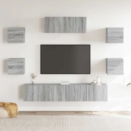 Ensemble de meubles TV 7 pcs Sonoma gris Bois d'ingénierie