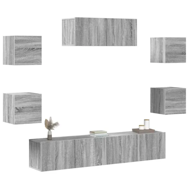 Ensemble de meubles TV 7 pcs Sonoma gris Bois d'ingénierie