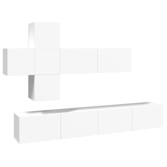 Ensemble de meubles TV 7 pcs Blanc Bois d'ingénierie
