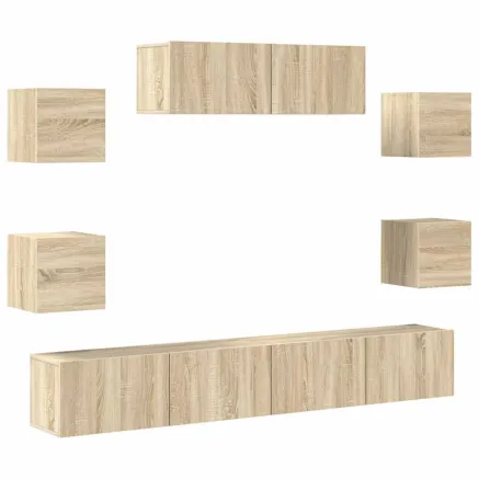 Ensemble de meubles TV 7 pcs Chêne sonoma Bois d'ingénierie 2