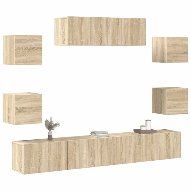 Ensemble de meubles TV 7 pcs Chêne sonoma Bois d'ingénierie