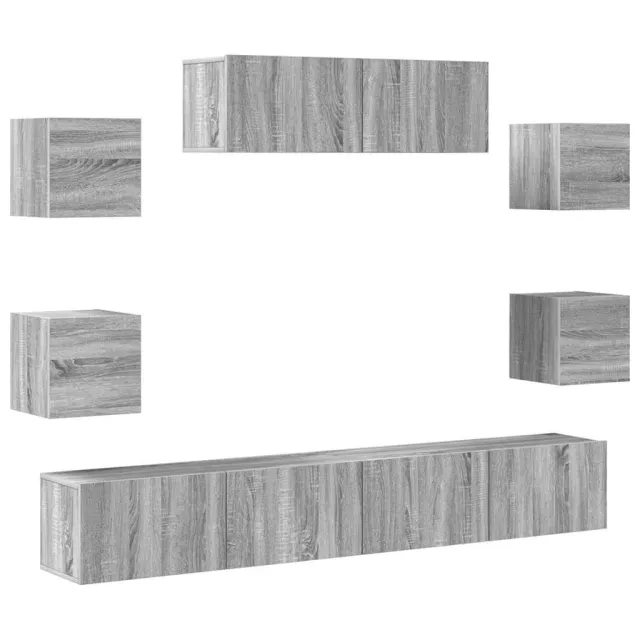 Ensemble de meubles TV 7 pcs Sonoma gris Bois d'ingénierie