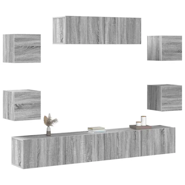 Ensemble de meubles TV 7 pcs Sonoma gris Bois d'ingénierie
