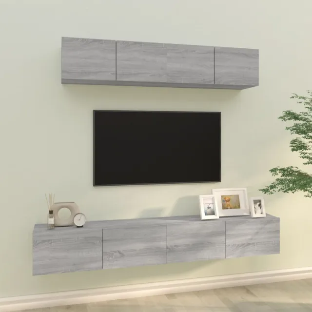 Ensemble de meubles TV 4 pcs Sonoma gris Bois d'ingénierie