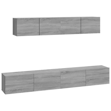 Ensemble de meubles TV 4 pcs Sonoma gris Bois d'ingénierie 2