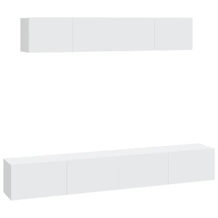 Ensemble de meubles TV 4 pcs Blanc Bois d'ingénierie 2