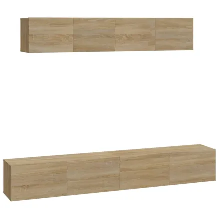 Ensemble de meubles TV 4 pcs Chêne sonoma Bois d'ingénierie 2