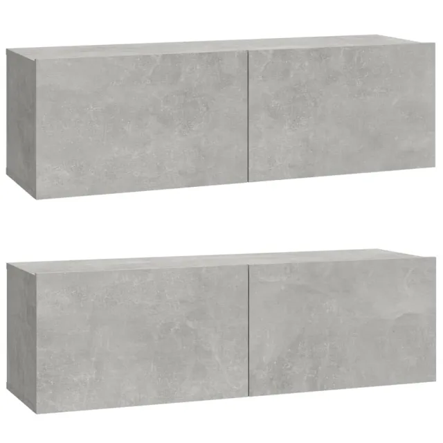 Ensemble de meubles TV 4 pcs Gris béton Bois d'ingénierie