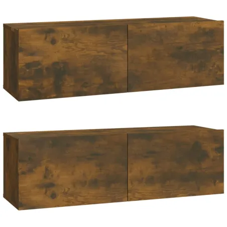 Ensemble de meubles TV 4 pcs Chêne fumé Bois d'ingénierie