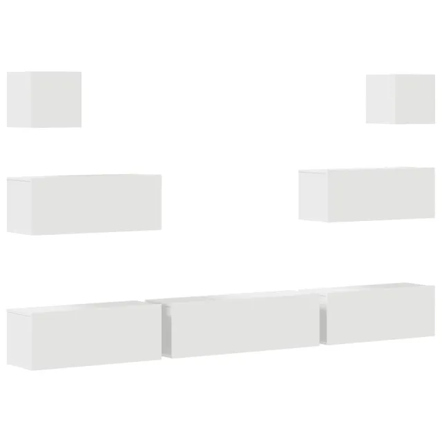 Ensemble de meubles TV 7 pcs Blanc Bois d'ingénierie