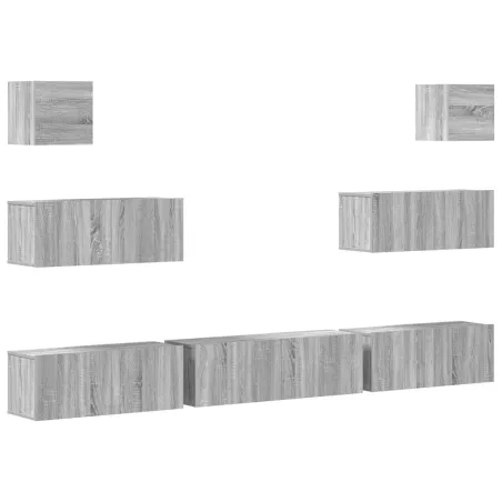 Ensemble de meubles TV 7 pcs Sonoma gris Bois d'ingénierie