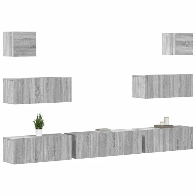Ensemble de meubles TV 7 pcs Sonoma gris Bois d'ingénierie