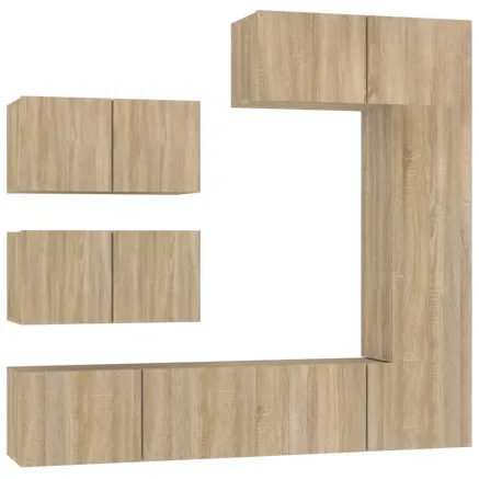 Ensemble de meubles TV 6 pcs Chêne sonoma Bois d'ingénierie 2