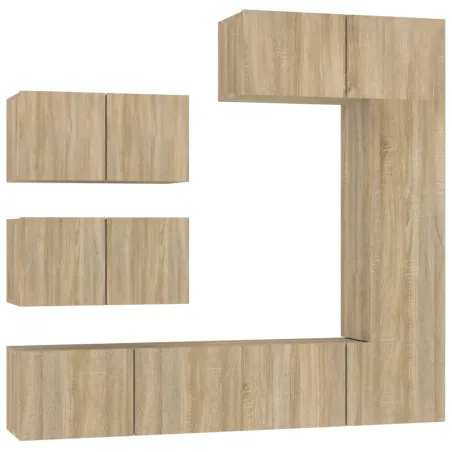 Ensemble de meubles TV 6 pcs Chêne sonoma Bois d'ingénierie
