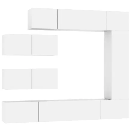 Ensemble de meubles TV 7 pcs Blanc Bois d'ingénierie 2