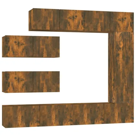 Ensemble de meubles TV 7 pcs Chêne fumé Bois d'ingénierie 2