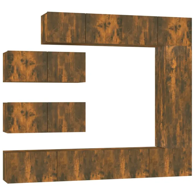 Ensemble de meubles TV 7 pcs Chêne fumé Bois d'ingénierie