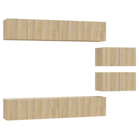 Ensemble de meubles TV 6 pcs Chêne sonoma Bois d'ingénierie