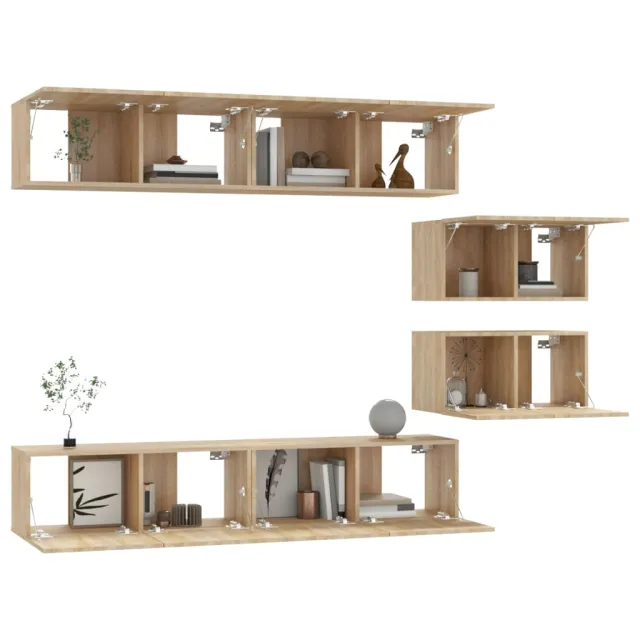 Ensemble de meubles TV 6 pcs Chêne sonoma Bois d'ingénierie