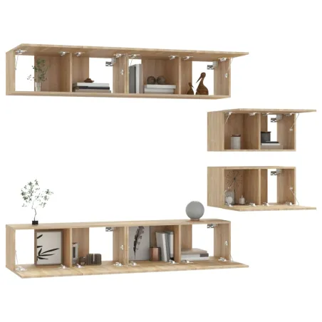 Ensemble de meubles TV 6 pcs Chêne sonoma Bois d'ingénierie