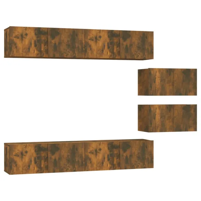 Ensemble de meubles TV 6 pcs Chêne fumé Bois d'ingénierie