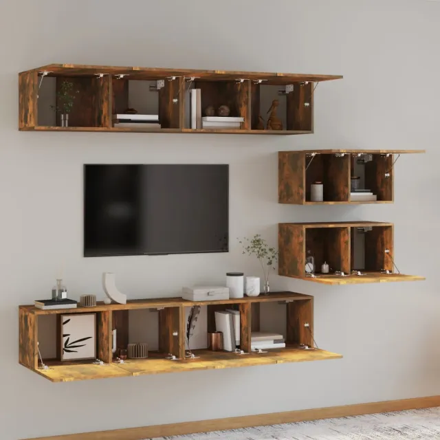 Ensemble de meubles TV 6 pcs Chêne fumé Bois d'ingénierie