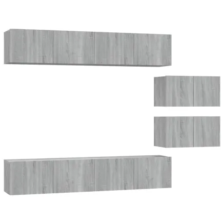 Ensemble de meubles TV 6 pcs Sonoma gris Bois d'ingénierie 2