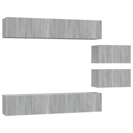 Ensemble de meubles TV 6 pcs Sonoma gris Bois d'ingénierie