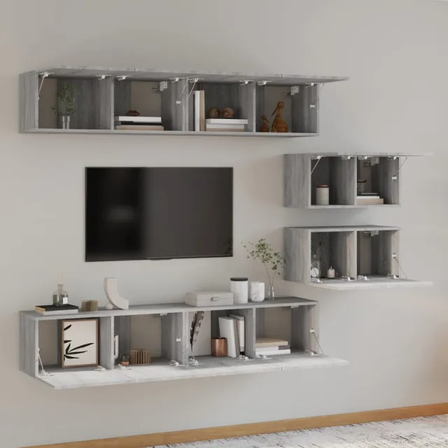 Ensemble de meubles TV 6 pcs Sonoma gris Bois d'ingénierie