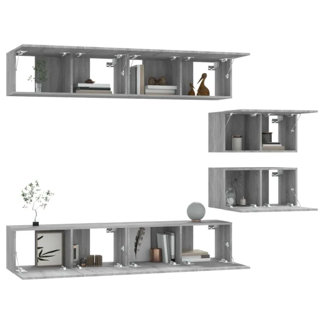 Ensemble de meubles TV 6 pcs Sonoma gris Bois d'ingénierie