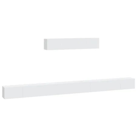 Ensemble de meubles TV 6 pcs Blanc Bois d'ingénierie